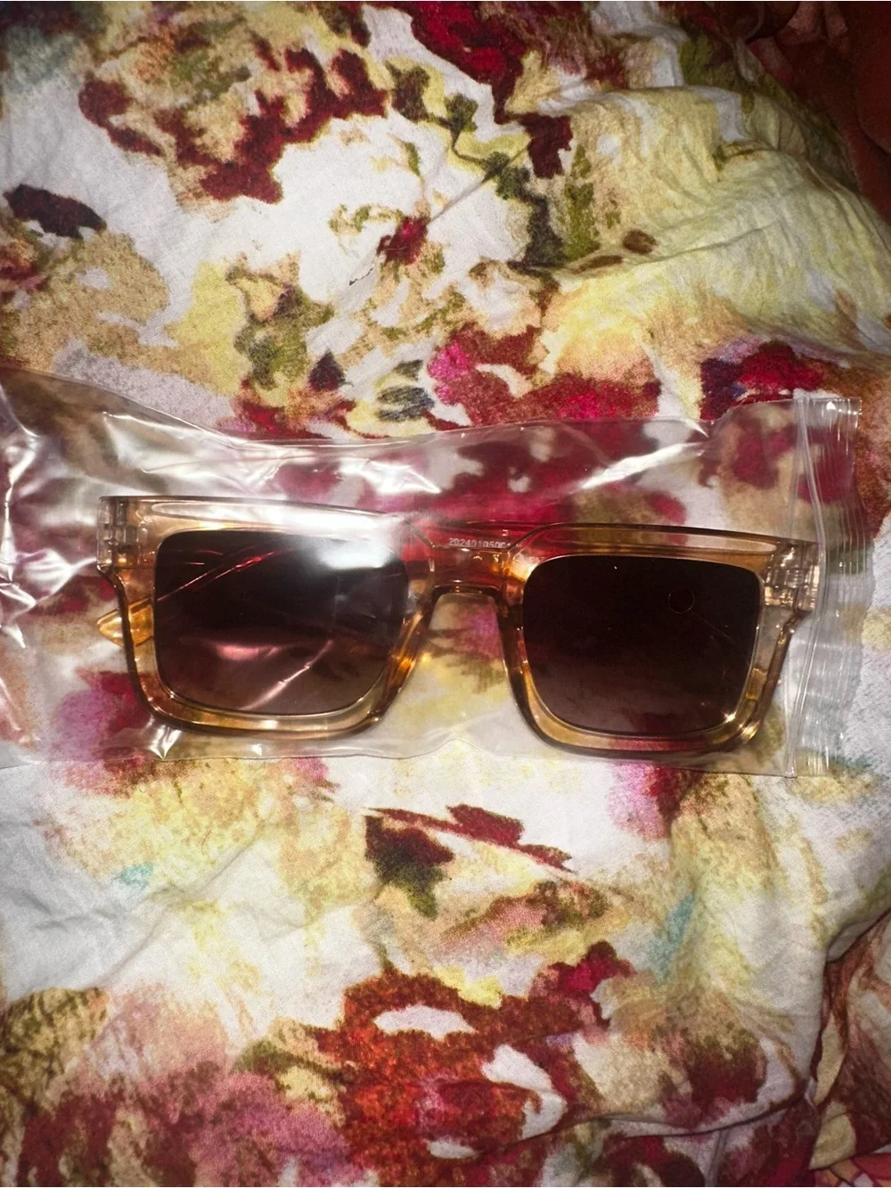 NIP Amber Square Frame Sunglasses - Tan / Brown
